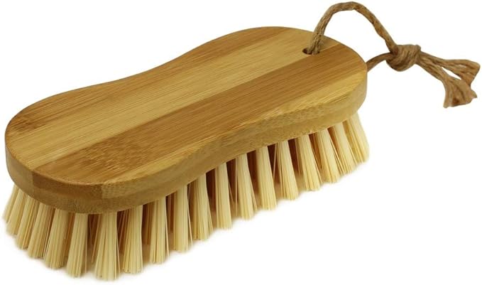 JVL Bamboo Hand Scrubbing Brush with Hemp Loop Natural