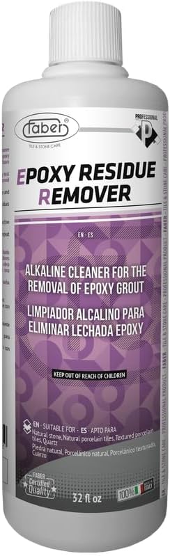 FABER Epoxy Residue Remover Alkaline Cleaner (950mL) Removes Epoxy Grout Residue and Film Paint and Other Synthetic Residue
