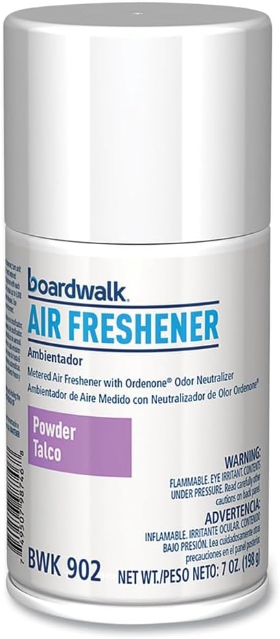 Boardwalk 1048762 7 oz. Aerosol Spray Metered Air Freshener Refill - Powder Mist (12/Carton)