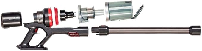 Monoprice Strata Pro Cordless Stick Vacuum Cleaner 400W Power 3 Power Settings 45 Minutes Run Time Built in LEDs Wall Mount &amp Attachments Included