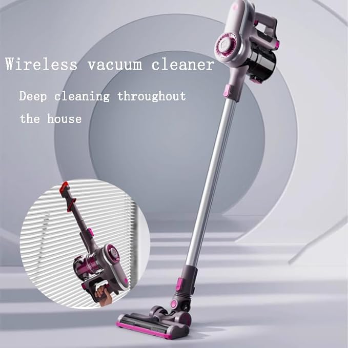 Half Scale Cordless Vacuum Cleaner Lightweight Stick Vacuum with Powerful Suction Runtime Self-Standing Rechargeable Vacuum Cleaners for Home Hardwood Floor Carpet Pet Hair 2500mAh Battery