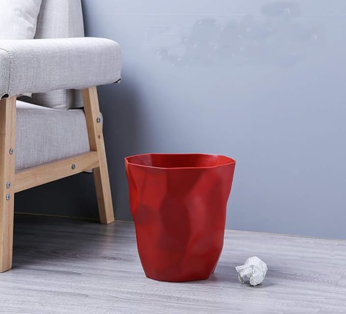 Peacewish Square Red Trash Can Wastebasket Garbage Container Bin for Bathrooms Powder Rooms Kitchens Home Offices (red Pack of 1)