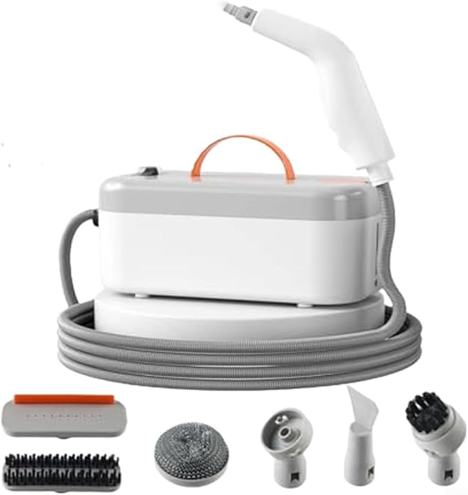 Portable Steam Cleaner Handheld with Fast 15-Second Heat-Up Chemical-Free Deep Cleaning for Home &amp Auto 6 Accessories Lightweight for Bathroom and Hard-to-Reach Areas