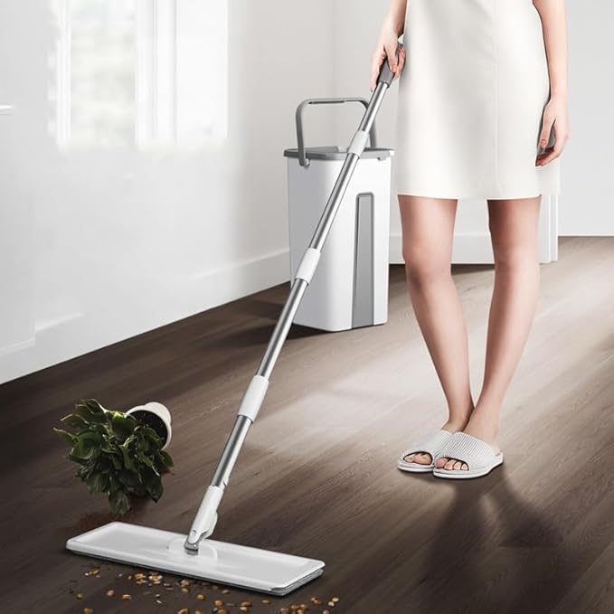Household Flat Mop No Hand Washing Cleaning Bucket Scraping Water