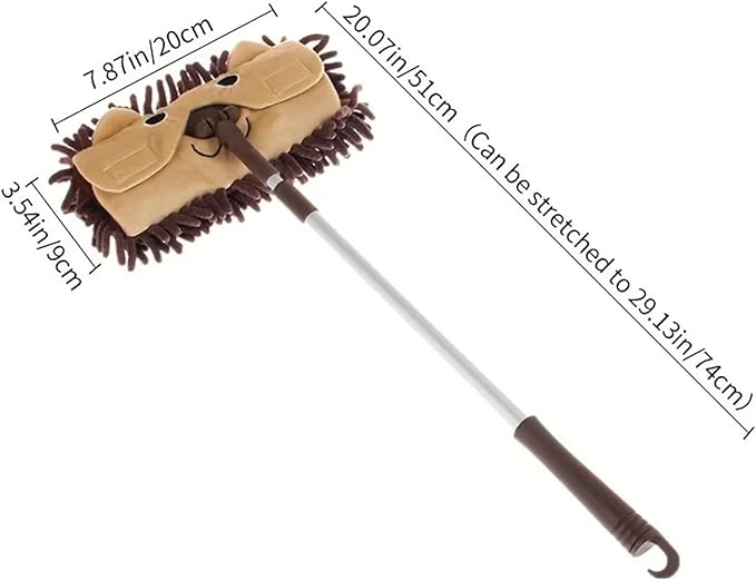 Portable Stretchable Floor Cleaning Tools Mop Dustpan Mini Sweeping House(White)