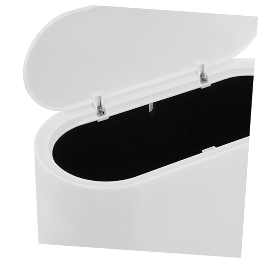 PRETYZOOM Press Type Lid Trash Can Compact Multi Functional Wastebasket for Bedroom Kitchen Living Room and Office Stylish Design for Seamless Decor Integration