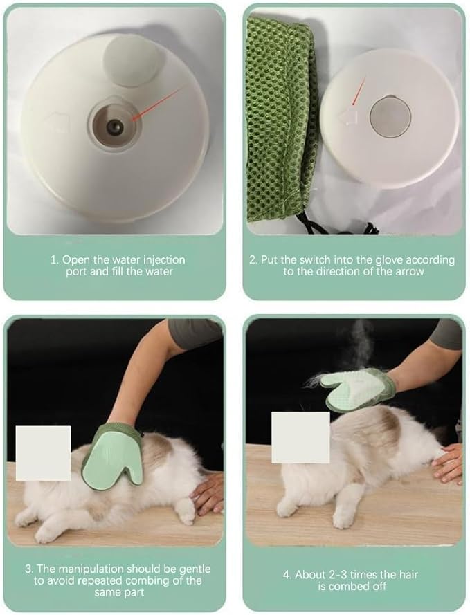Pet Hair Remover Gloves 2 in 1 Cat Glove Compatible for Grooming Floating Brush with Novelty SprayMassaging Shedding(Model 5)