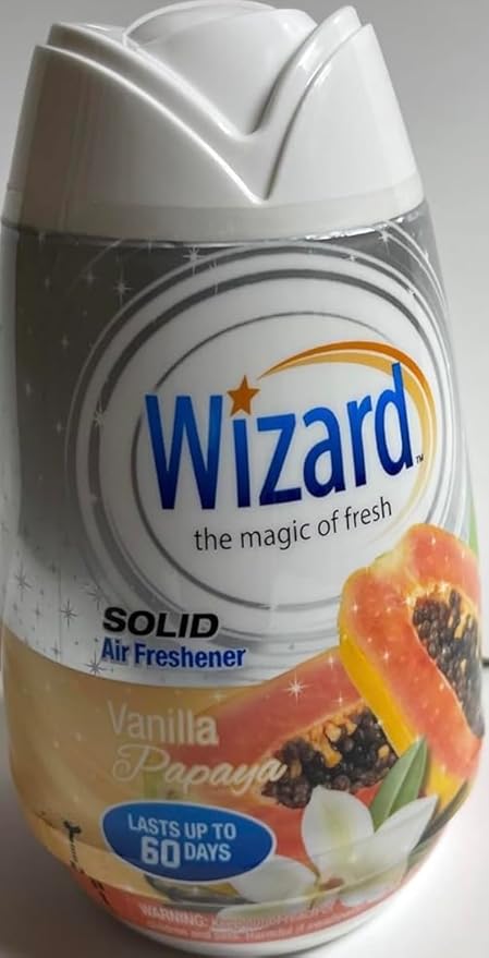 Wizard The Magic of Fresh gel Air Freshener solid air freshener 7.8 oz vanilla papaya (Pack of 12)