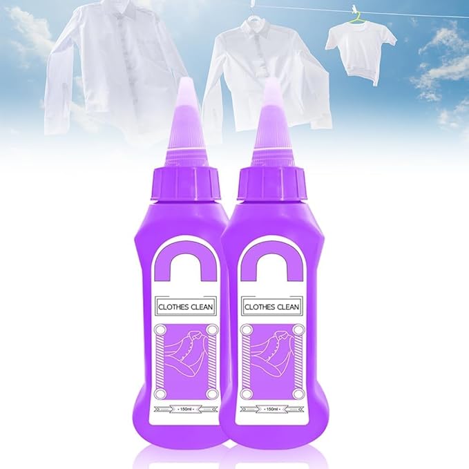 Upgrade Active Enzyme Laundry Stain Remover New Fast Laundry Stain Remover Clothes Oil Stain Remover White Shirt Guardian Garment Stubborn Stain Cleaner Oil Remover (2pc)