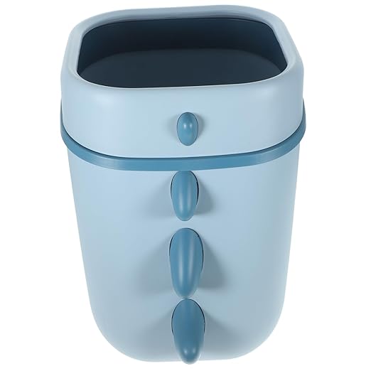 GLEAVI Dinosaur Design Cartoon Trash Can Large Opening Lightweight Plastic Wastebasket for Boy Girl Rooms Living Bathroom and Office Creative Daily Use Trash Bin Blue