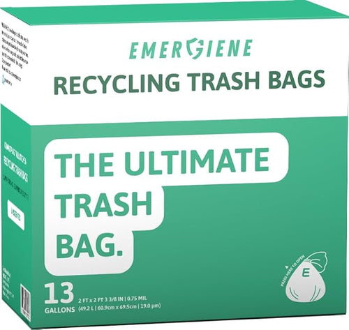 13 Gallon Recycling Trash Bags 200 Count Drawstring Tall Kitchen Garbage Bags Pre-Separated Unscented Ultra Strong Leakproof Sturdy Translucent Blue