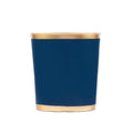 Jaye's Studio Mattie Line Oval Wastebasket &amp Garbage Bin Gold Trim &amp Finish Hand-Painted Handcrafted Metal Trash Bin for Bedroom Office Bathroom 12 x 10 x 8 (Indigo Blue)