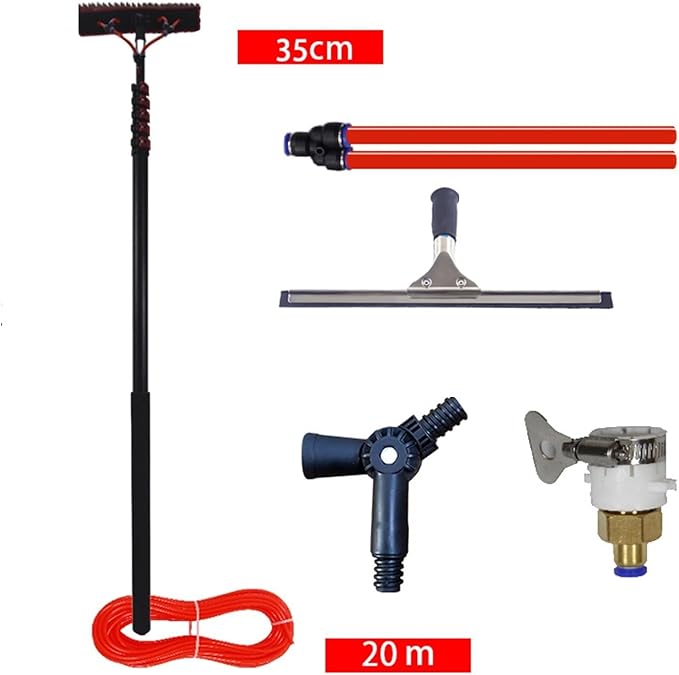 Solar Panel Cleaning Brush Telescopic Aluminum Cleaning Brush Pole Solar Panel Handheld Water SupplyWater Fed Pole