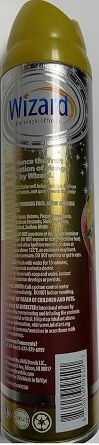 Wizard The Magic of Fresh | Odor Neutralizer &amp Air Freshener - 10 Oz. Mango peach (Pack of 6) (Packaging May Vary)