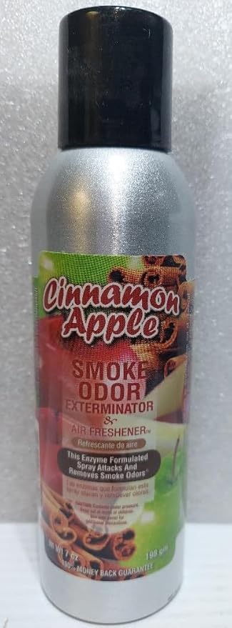 Smoke Odor Exterminator 198 gm/ 7 oz Large Spray Cinnamon Apple Set of Four Cans. Assortment (4) Includes Cinnamon Apple Pumpkin &amp Waffle Mulberry Spice and White Pumpkin.