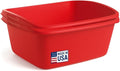 Tribello 2-Pack Dish Pans for Kitchen Sink Plastic Tub Dishpan Wash Basin and Foot Bath for Soaking Feet Wash Bucket for Washing and Storage Cleaning Supplies - 12 Quarts - Heavy Duty - (Red)