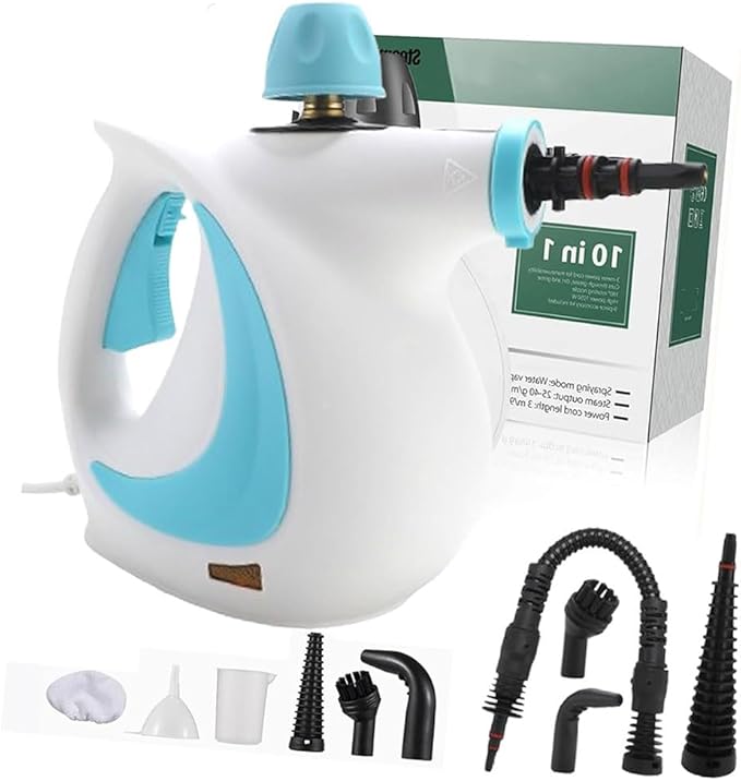 Handheld Steam Cleaner 10 in 1 Handheld Pressure Multi Purpose Cleaner Home Use (Blue)