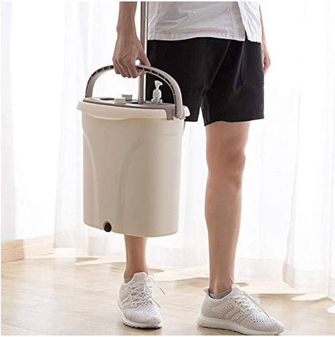 Mop Bucket with 2 Pads 360° Swivel Easy Self Cleaning Flat and Buckets Set Handwash Free Wet and Dry Use On Floor