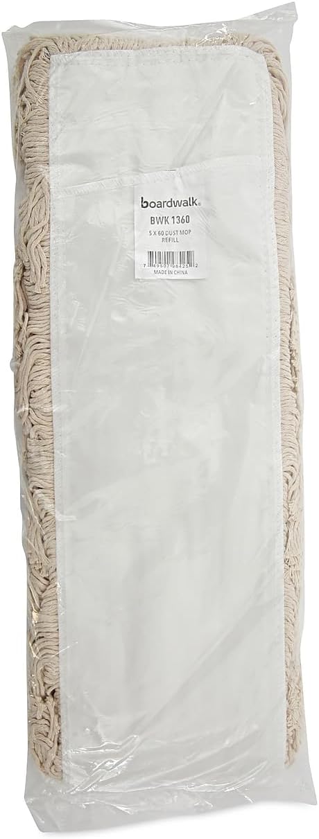 Boardwalk 1360 Industrial Dust Mop Head Hygrade Cotton 60w x 5d White