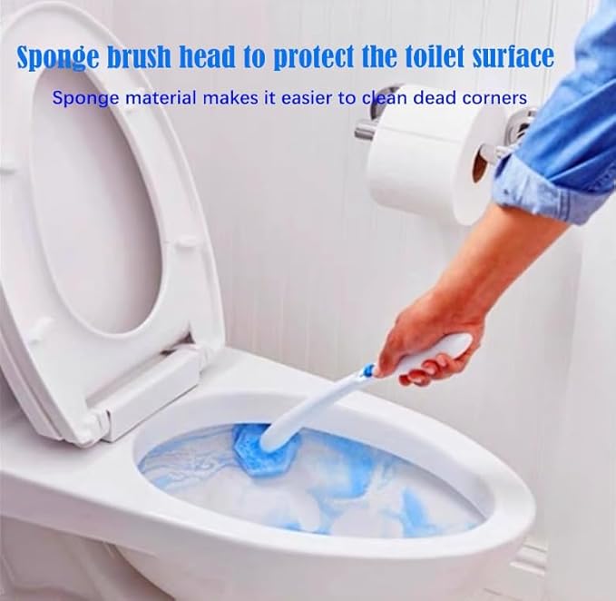 50-Pack Toilet Brush Refill Pads Compatible with Clorox Toilet Brush Handles - Disposable Toilet Cleaning Pads - Deep Cleaning Sponge Heads (Handle Not Included)