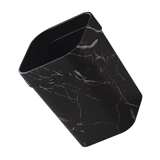 Marbling Trash Can Kitchen Recycle Bin Office Waste Basket Simple Versatile