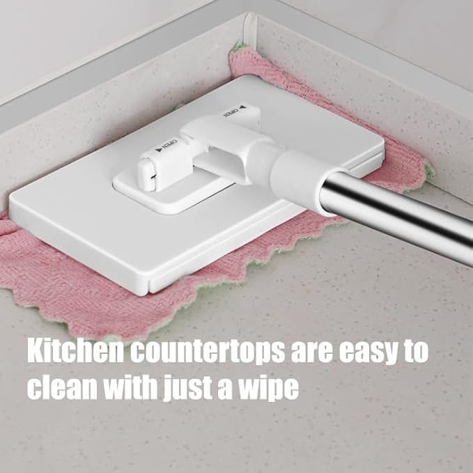 Zero Touch Mini Mop Mini Wet and Dry Sweeper Mop Disposable Clip Mopstick Convenient Cloth Changing No Wash for Gaps &amp Multi-SurfaceWhite