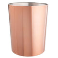 mDesign Round Metal Small 1.7 Gallon Recycle Trash Can Wastebasket Garbage Container Bin for Bathrooms Kitchen Bedroom Home Office - Durable Stainless Steel - Mirri Collection - Rose Gold