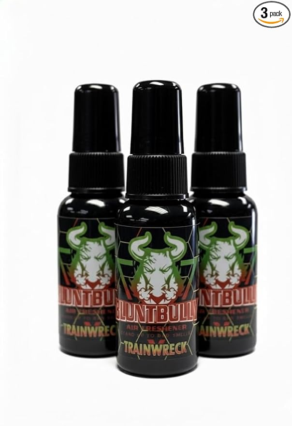 Air Freshener (Trainwreck) (3 Pack) Premium Oil Based Air Freshener Spray. Long-Lasting Room Bathroom Office &amp Car Scent | Eliminates Odors from Smoke Pets &amp More
