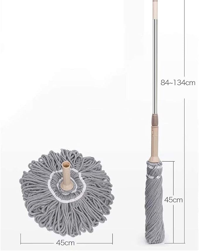 Mop Rotating Stainless Steel Handle 360°  Micro Fiber Fabric Efficient Floor Cleaning