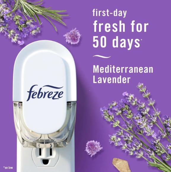 Odor-Fighting Fade Defy PLUG Air Freshener Refill (3) .87 fl. oz. Oil Refills (Mediterranean Lavender)