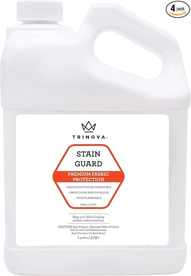 TriNova Non-Aerosol Stain Guard - Fabric Protection Spray for Upholstery Carpet Rugs and More to protect from liquid stains - 128 fl oz (4PK)