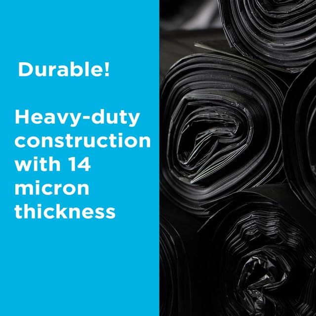250 Count 40-45 Gallon Trash Bags Heavy Duty Black Bags Ideal for 39 40 42 45 Gallon