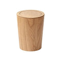 Kitchen Trash Can Simple Wooden Trash Can 8L Wood Grain Round Creative Household With Lid Flip Lid Decorative Garbage Bin Wastebasket Waste Basket(Bent willow color)
