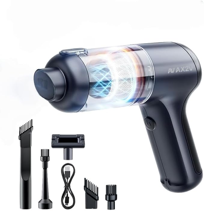 Car Vacuum Cleaner&ampAir Duster | 80W | 16kpa | 12KRPM | 20 Mins-Dust Cleaner Portable Cordless Vacuum Pro-Compressed Air BlowerLightweight Rechargeable Handheld Mini Vacuum for Car/Home/Office