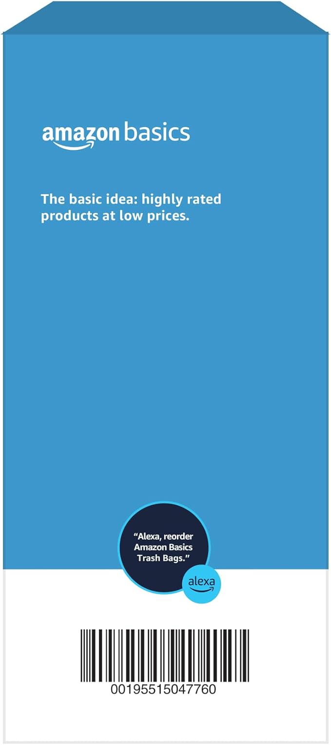 Amazon Basics 39 Gallon Lawn &amp Leaf Heavy Duty Drawstring Trash Bags20% Post Consumer RecycledBlack(Pack of 160)