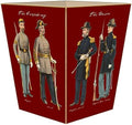 Marye-Kelley WB1868-Civil War Soldiers on Red Wastepaper Basket
