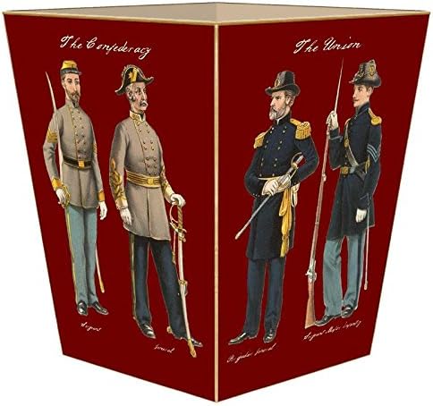 Marye-Kelley WB1868-Civil War Soldiers on Red Wastepaper Basket