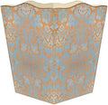 Marye-Kelley WB1248- Copper &amp Blue Damask Wastepaper Basket