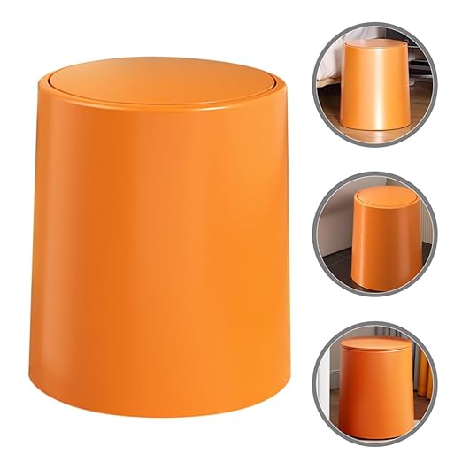 VALICLUD Double Compartment Trash Can with Press Lid Medium Size Thickened Plastic Garbage Bin for Kitchen and Bathroom Use Covered Wastebasket for Home and Bedroom Organization