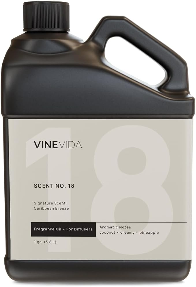 VINEVIDA Caribbean Breeze Fragrance Oil for Cold Air Diffusers - [128 Fl Oz] - Essential Oils for Diffuser Oil Refill &amp Air Freshener Room Spray