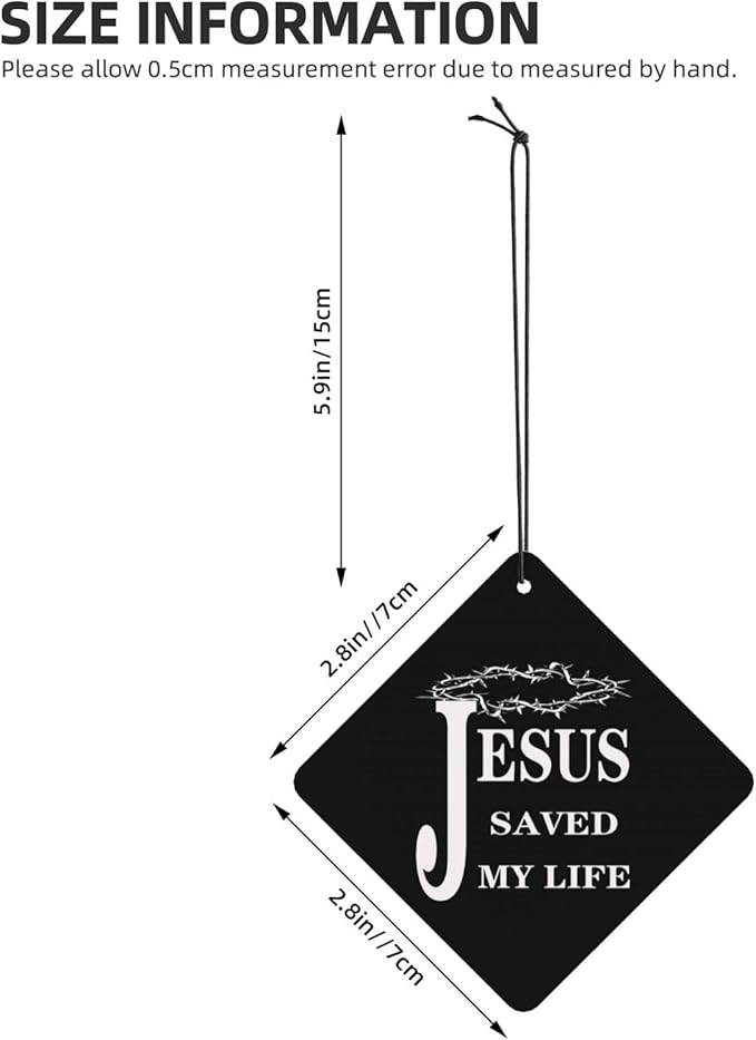24 PCS Religious Jesus Christian Faith Cross Car Air Fresheners Cards Set Multi-Pack Scented Cards Long-Lasting Auto Fragrance Cards for Vehicle Home &amp Office Square