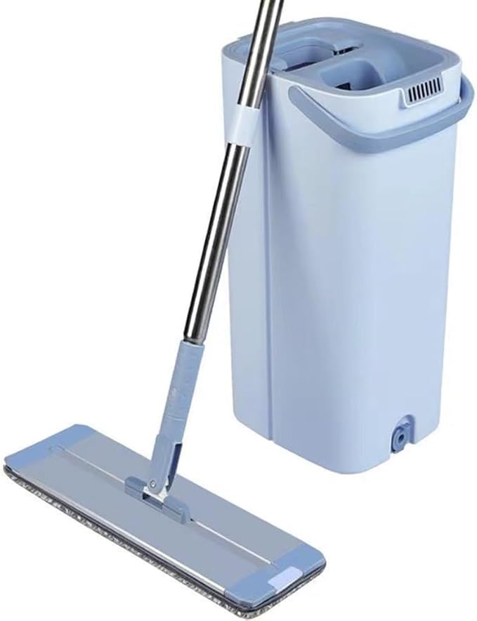 Hand Free Flat Mop Bucket for Household Use Dry and Wet Dual-Purpose Cloth