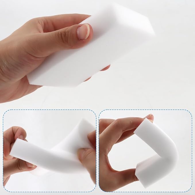 100 Pack Heavy Duty Melamine Sponge Magic Cleaning Sponges Eraser for Kitchen Bathroom Bathtub Floors Non-Scratch Bulk Sponge Pads