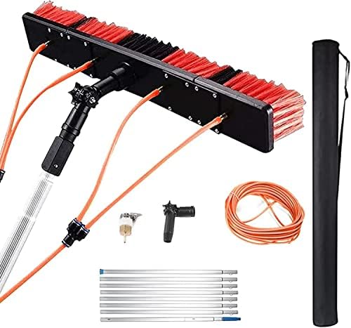 Window Cleaning Pole Telescopic Brush 50cm Brush 7m Pole Water Powered Telescopic Window Cleaning Pole