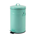 Mint Green Trash Can with Lid Turquoise Bathroom Bedroom Waste Basket Soft Close Small Teal Garbage Can Retro Vintage Home Office Trash Can 12 Liter/3 Gallon Glossy Mint Green