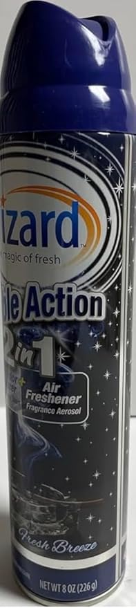 Wizard Double Action Smoke Odor Neutralizer &amp Air Freshener Eliminates Smoke Smell &amp Odors Freshens Air Long-Lasting Scent 6-Pack of 10 oz Sprays fresh breeze