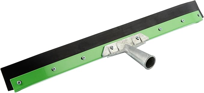 Restaurantware-SQUEEGEE ONLY: Clean Tek Professional 24 Inch Curved Floor Squeegee 1 Broom With Rubber Blade - Handle Sold Separately Heavy-Duty Green Steel Wiper Ideal For Floor Tiles