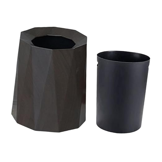 Trash Can Trash Bin Wastebasket Waste Basket for Living Room Patio Toilet Bedroom Walnut Color