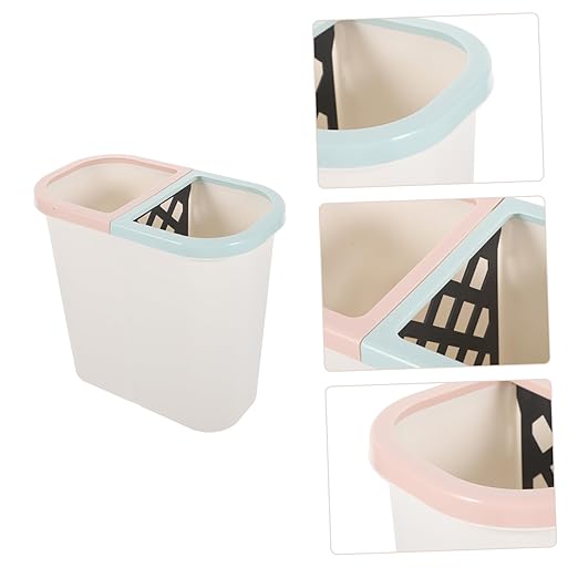 Plastic Trash Can Dual Compartment Bin for Home and Office Waste Management