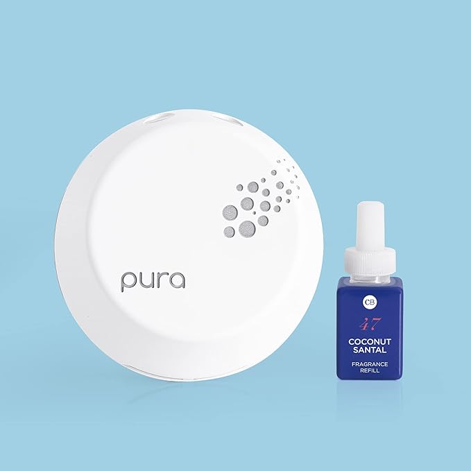 Capri Blue Pura Smart Home Plug-in Diffuser Refills – Includes 2 Capri Blue Pura Refills for Plug In Diffusers for Home - Long Lasting Luxury Scents - Coconut Santal (Pack of 2)